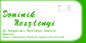 dominik meszlenyi business card